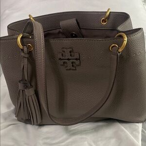 Tory Burch Taupe Leather Shoulder Bag